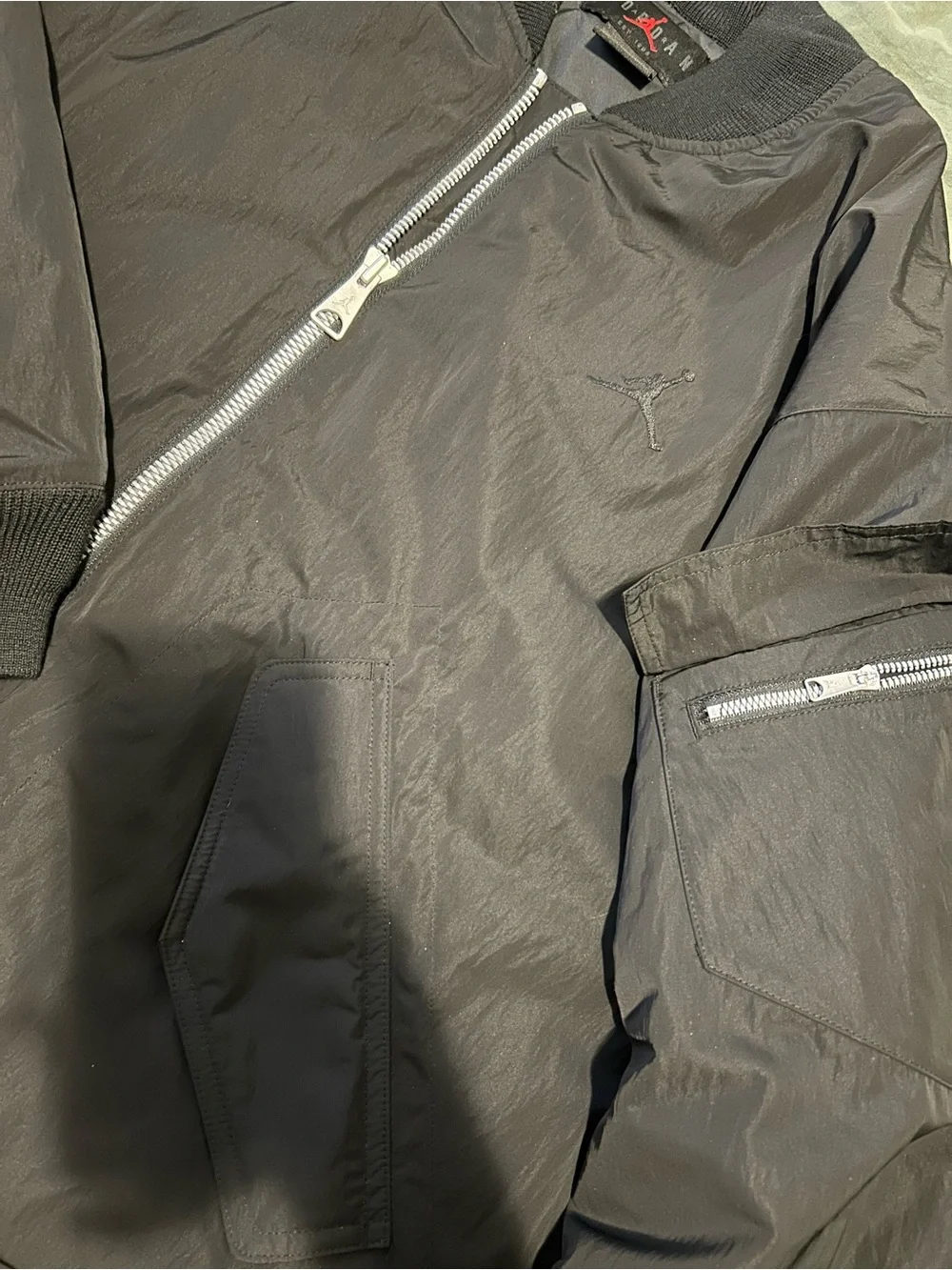 Jordan Black Bomber Jacket with Silver Zip